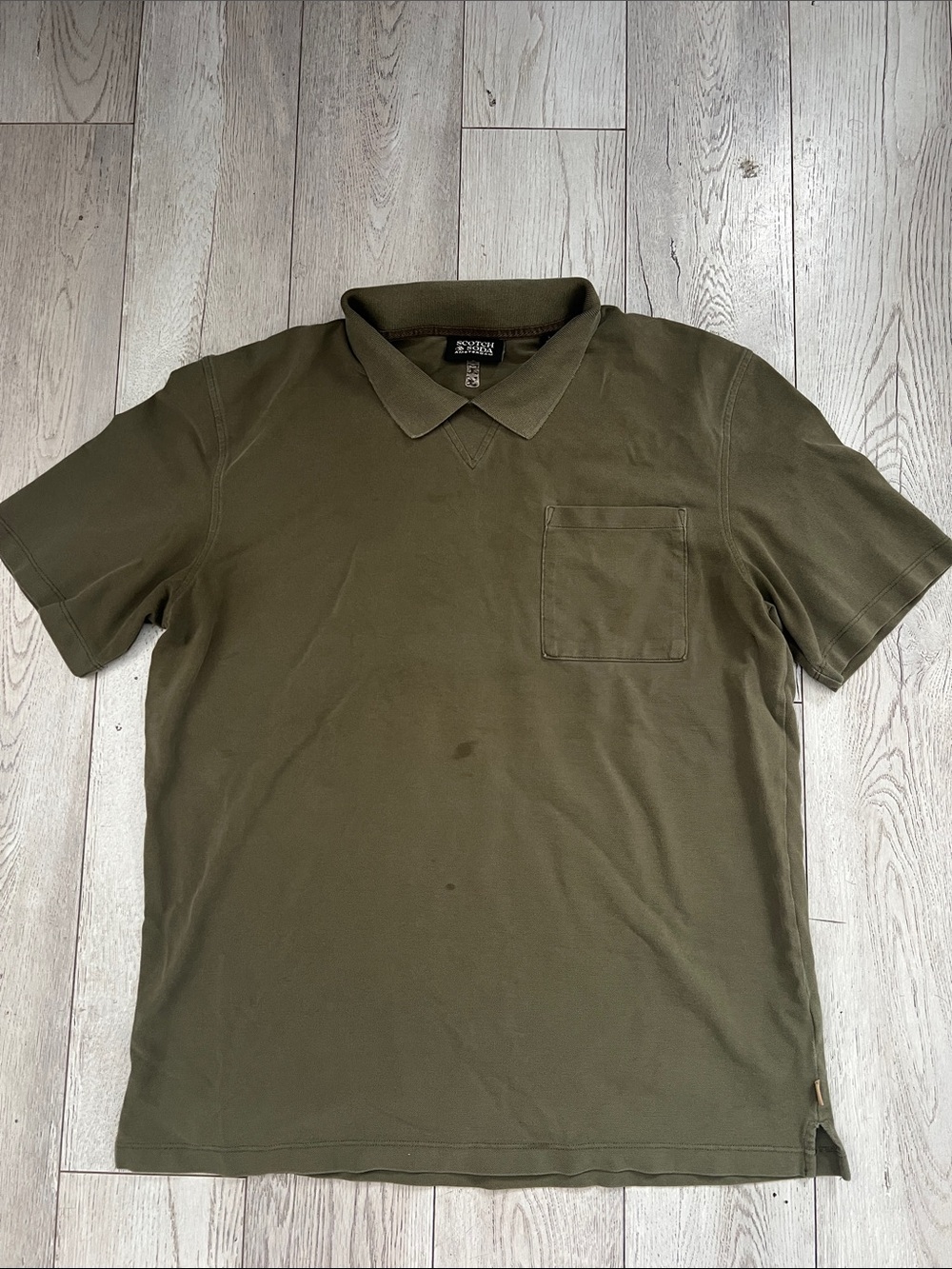 Scotch & Soda Men's Olive Pocket Polo Shirt